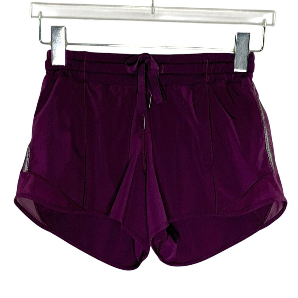 Lululemon 4 Tall Hotty Hot Low Rise Lined Short Marvel Purple Gym Sports